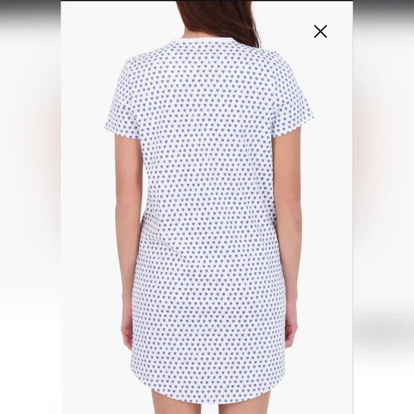 NWOT Roller Rabbit Blue Heart Pajama Dress - Picture 2 of 7